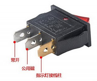 三腳船型開(kāi)關(guān)接線(xiàn)和內(nèi)部結(jié)構(gòu)圖